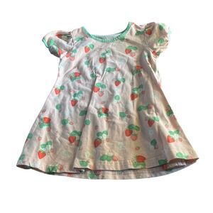 Serendipity Dress Kids Pink Good Strawberry Print Puff Sleeve SIZE 2/3